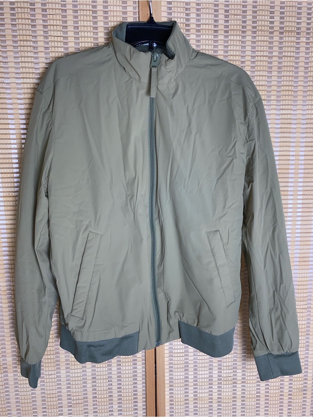 Zara Mens Large Lightweight Bomber Jacket Olive